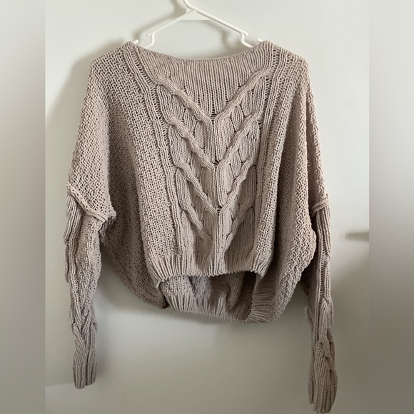 Woven Heart Sweaters - Woven Grey Sweater / Has holes as design so will need undershirt